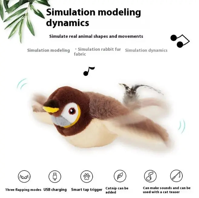PVC flapping bird cat toy from SHOPEZRA L.L.C., designed to entertain cats with realistic bird movements.
