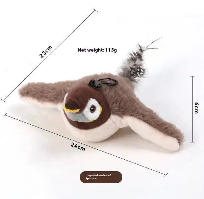 PVC flapping bird cat toy with shaking motion, designed for feline play, by SHOPEZRA L.L.C.