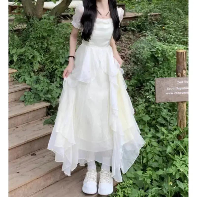 Fugitive Princess Dress 2023 New Summer Light Wedding Dress Design Sense Tight Waist French First Love Gentle White Moonlight dress by Dropshipman