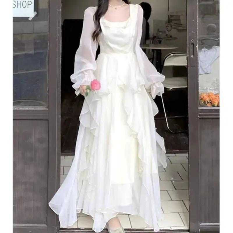 Fugitive Princess Dress 2023 New Summer Light Wedding Dress Design Sense Tight Waist French First Love Gentle White Moonlight dress by Dropshipman