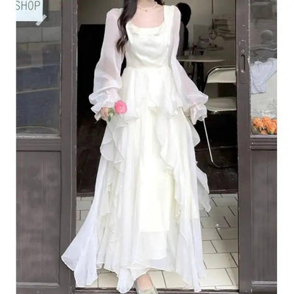 Fugitive Princess Dress 2023 New Summer Light Wedding Dress Design Sense Tight Waist French First Love Gentle White Moonlight dress by Dropshipman