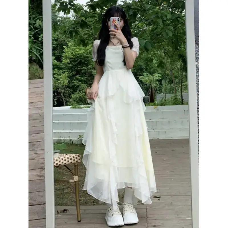 Fugitive Princess Dress 2023 New Summer Light Wedding Dress Design Sense Tight Waist French First Love Gentle White Moonlight dress by Dropshipman