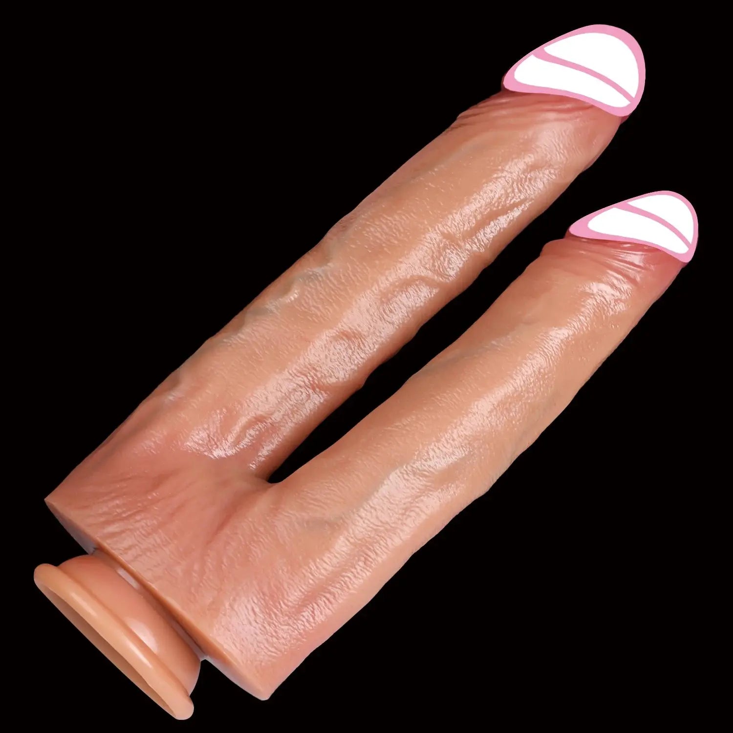 Flexible silicone dual-ended dildo for women, realistic design, waterproof adult toy for vaginal and anal stimulation.