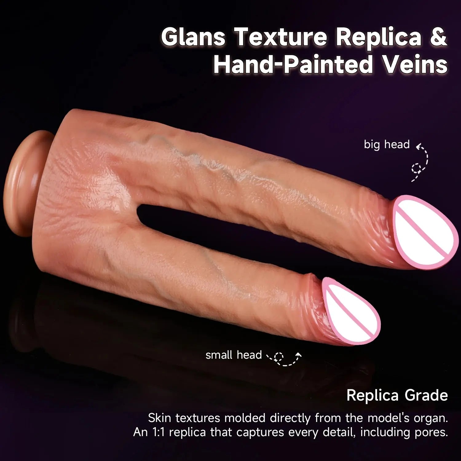 Flexible, realistic dual-ended dildo for women by SHOPEZRA L.L.C., waterproof adult toy for vaginal and anal stimulation.