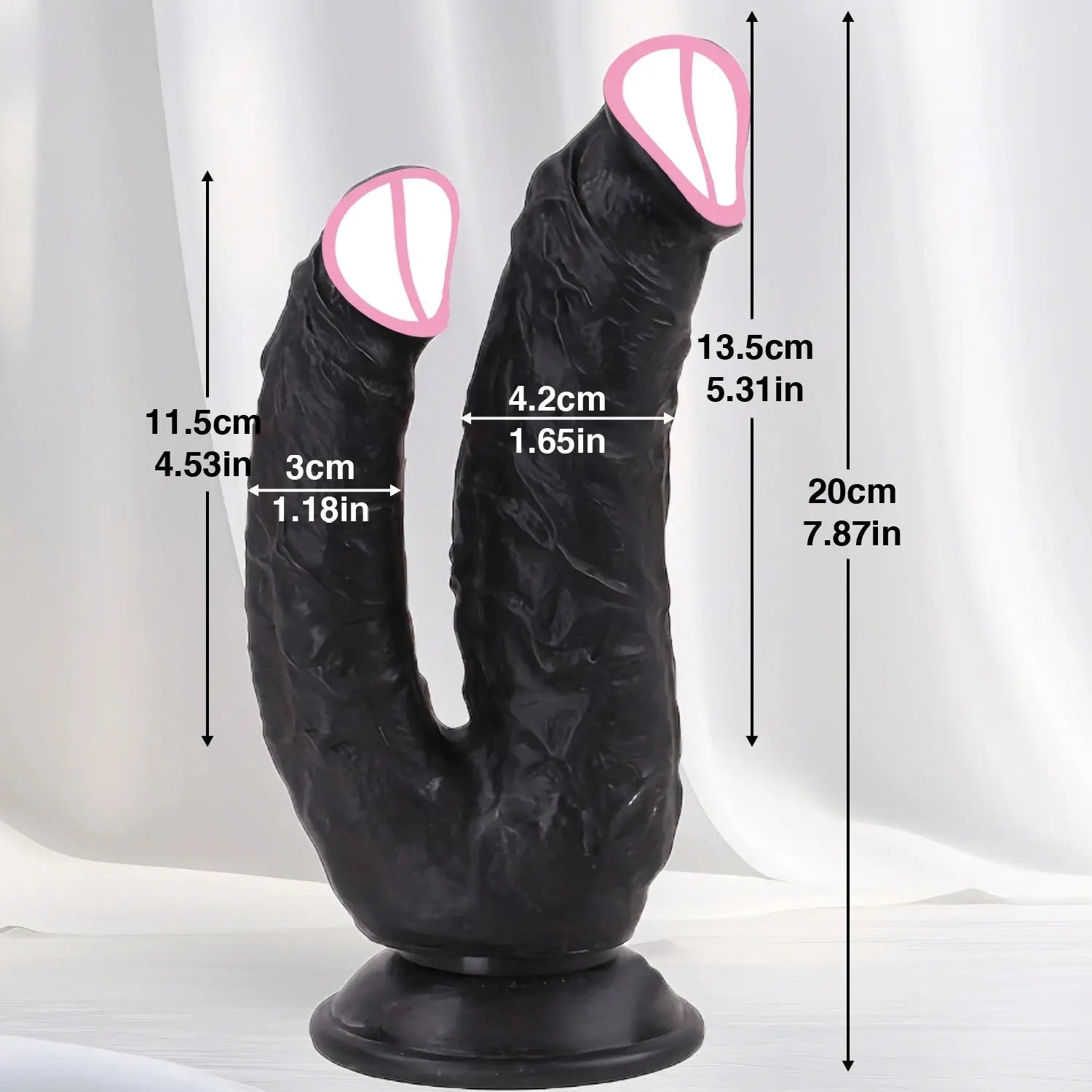 Flexible dual-ended silicone dildo for women, realistic design, waterproof adult toy for vaginal and anal stimulation.