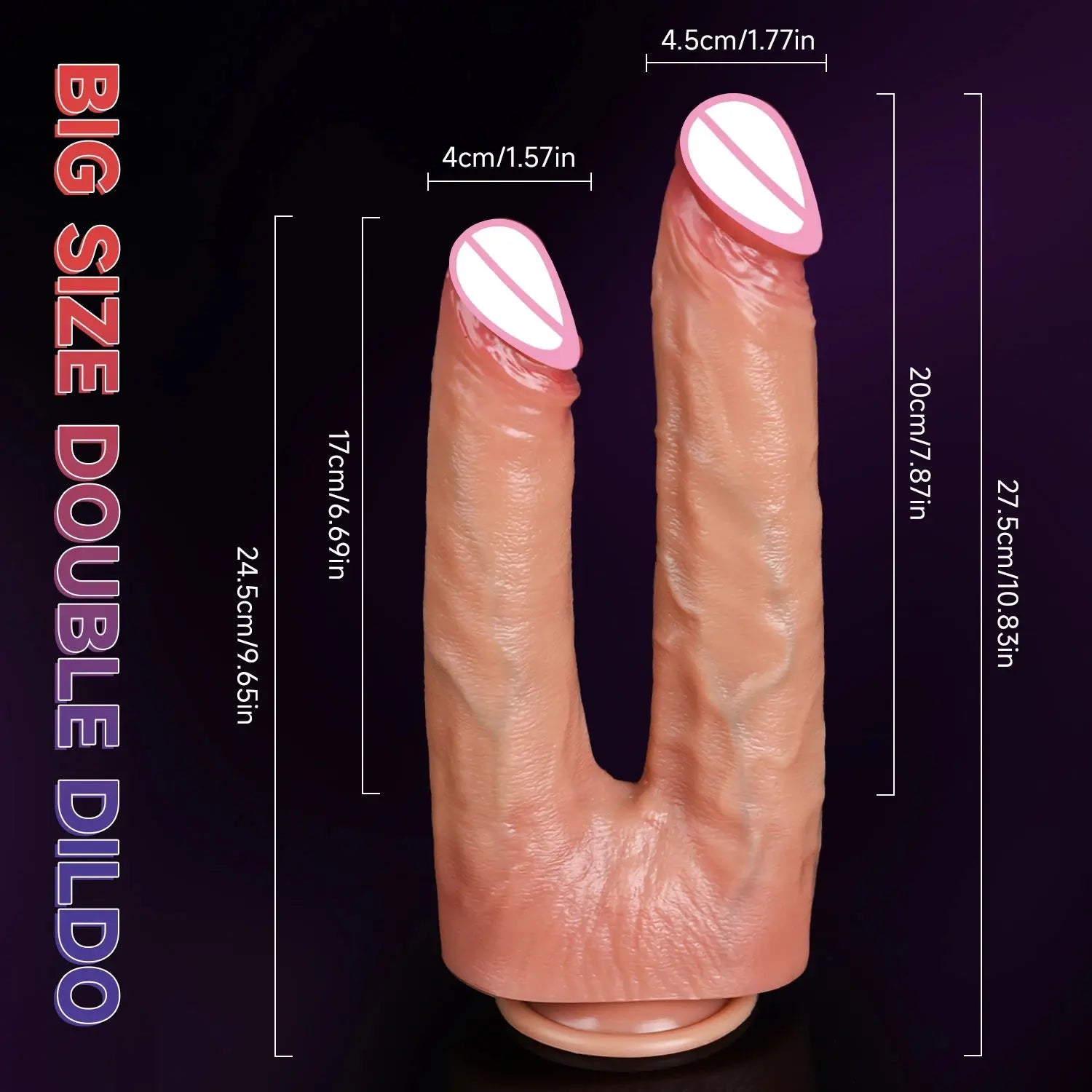 Flexible silicone dual-ended dildo for women, realistic, waterproof adult toy for vaginal and anal stimulation by SHOPEZRA L.L.C.