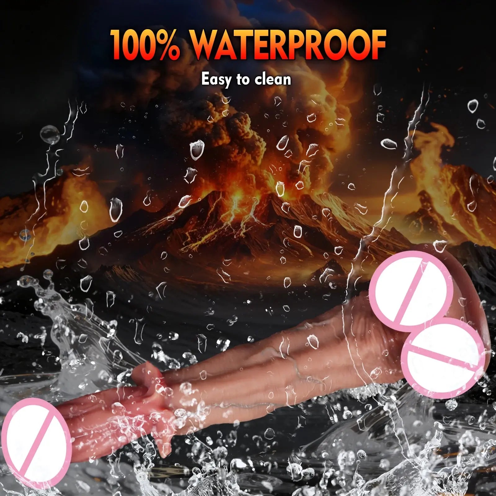 Realistic 54cm horse-shaped silicone dildo with large animal penis design, soft texture, suitable for anal play and adult pleasure.
