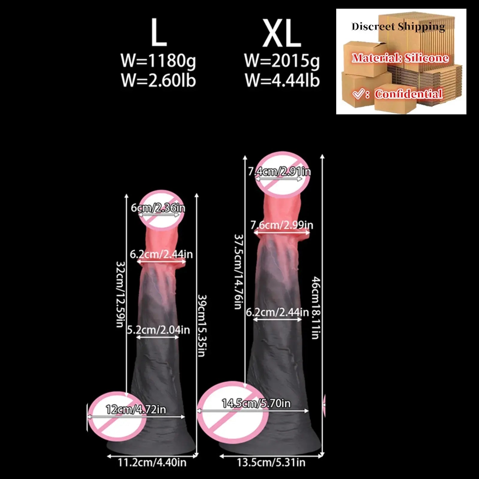 Realistic 54cm silicone horse dildo with large animal penis shape, soft texture, suction cup base, suitable for adult male and female use