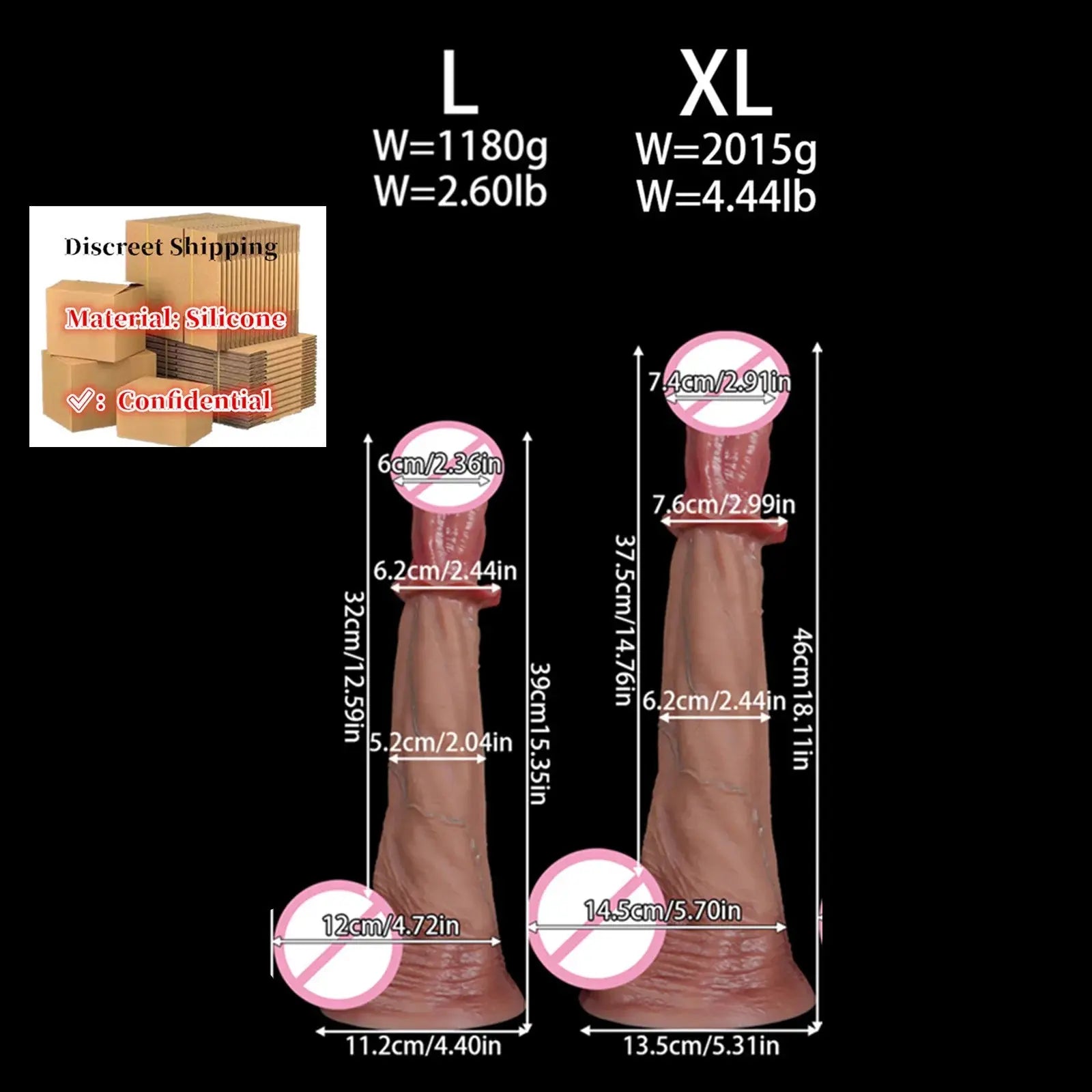 Large 54cm realistic silicone horse dildo with soft texture, designed for adult anal and vaginal pleasure for women, men, and gay users.