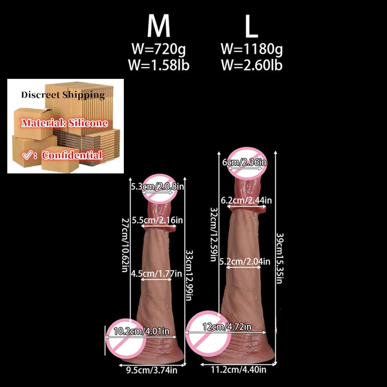 Realistic 54cm long horse-shaped silicone dildo with large penis design, soft texture, and suction cup for adult anal and vaginal pleasure.