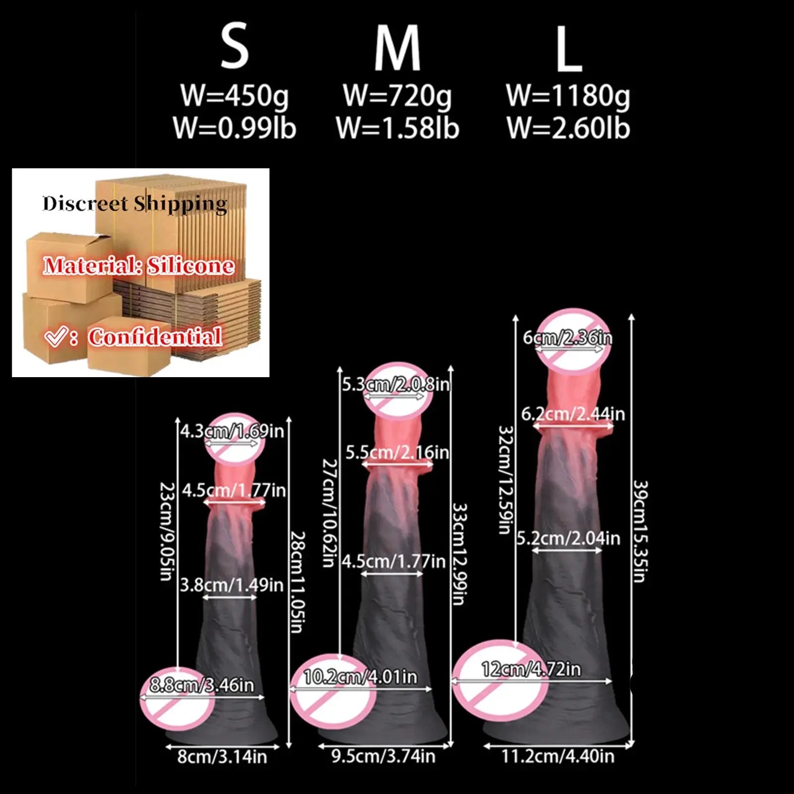 Large 54cm realistic silicone horse dildo with soft texture, suitable for anal play, adult sex toy for women, men, and gay users.