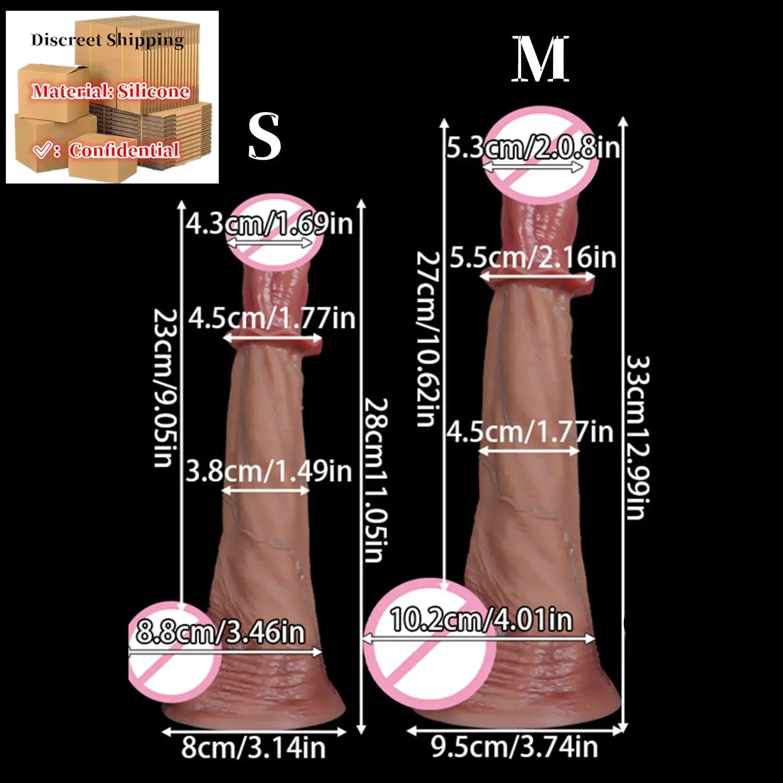 Large 54cm realistic silicone horse dildo with soft texture, suitable for anal play, adult sex toy for women, men, and gay users.
