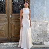 Saudi Arabian Dresses for Special Occasions Satin Mermaid Evening Dress White O-Neck Trumpet Formal Dresses with Shawl SHOPEZRA L.L.C.