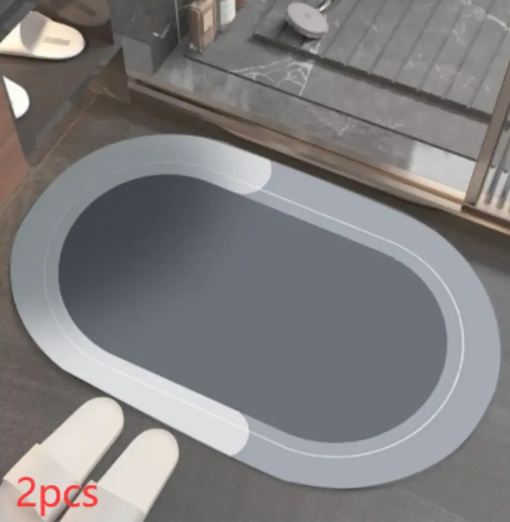 Diatom bathroom floor mat in a sleek oval shape, ideal for modern bathrooms, size 50x80cm, promoting hygiene through rapid drying.