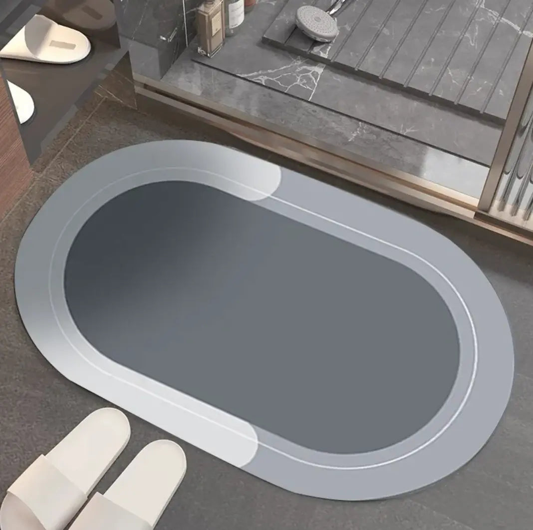 Modern diatom ooze bathroom floor mat from SHOPEZRA L.L.C., 80x120cm, with sleek, absorbent diatom structure for bathroom use.