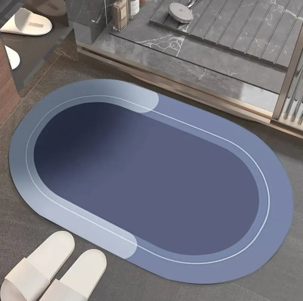 Modern Diatom Ooze bathroom floor mat by SHOPEZRA L.L.C., 80x120cm, featuring sleek design and absorbent diatom material.