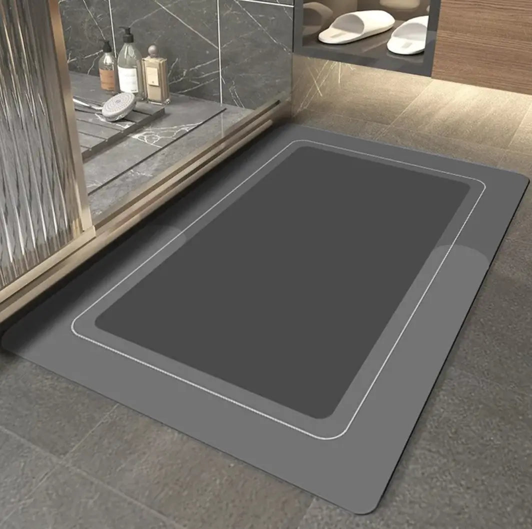 Modern diatom ooze bathroom floor mat by SHOPEZRA L.L.C., 50x80cm, featuring a sleek, absorbent diatom surface for bathroom use.