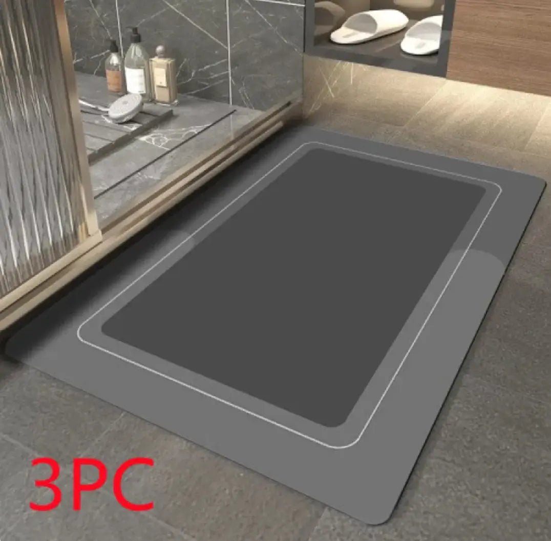 Modern diatom ooze bathroom floor mat by SHOPEZRA L.L.C., 50x80cm, with sleek, absorbent diatom material for bathroom use.