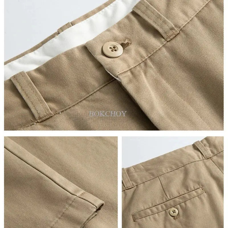 Men's casual straight trousers by SHOPEZRA L.L.C., 2026 spring summer collection, 100% cotton, soft and comfortable linen pants.
