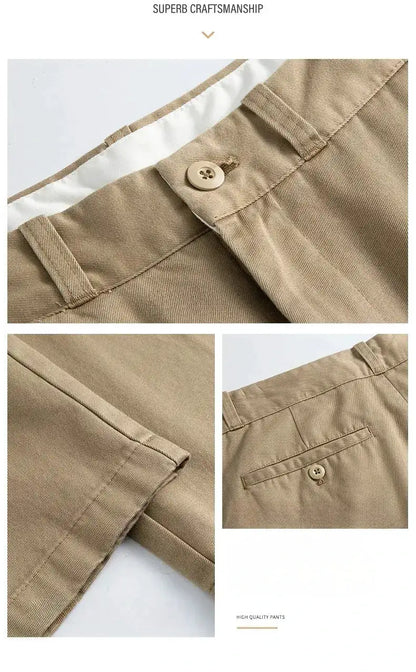 2026 Spring Summer New 100% Cotton Casual Straight Trousers for Men Clothing Soft Comfort Linen Male Pants LX6032 by Dropshipman