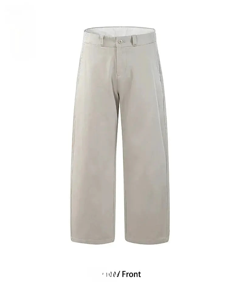 2026 Spring Summer New 100% Cotton Casual Straight Trousers for Men Clothing Soft Comfort Linen Male Pants LX6032 by Dropshipman
