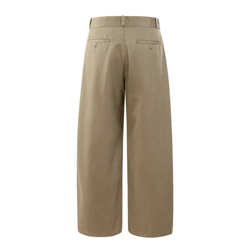 Light gray 2026 spring summer men's casual straight trousers made of 100% cotton from SHOPEZRA L.L.C., comfortable linen style.