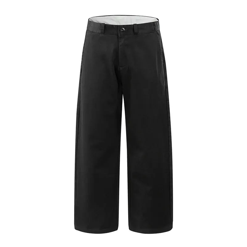 Light gray 100% cotton casual straight trousers for men, soft and comfortable linen pants from SHOPEZRA L.L.C.