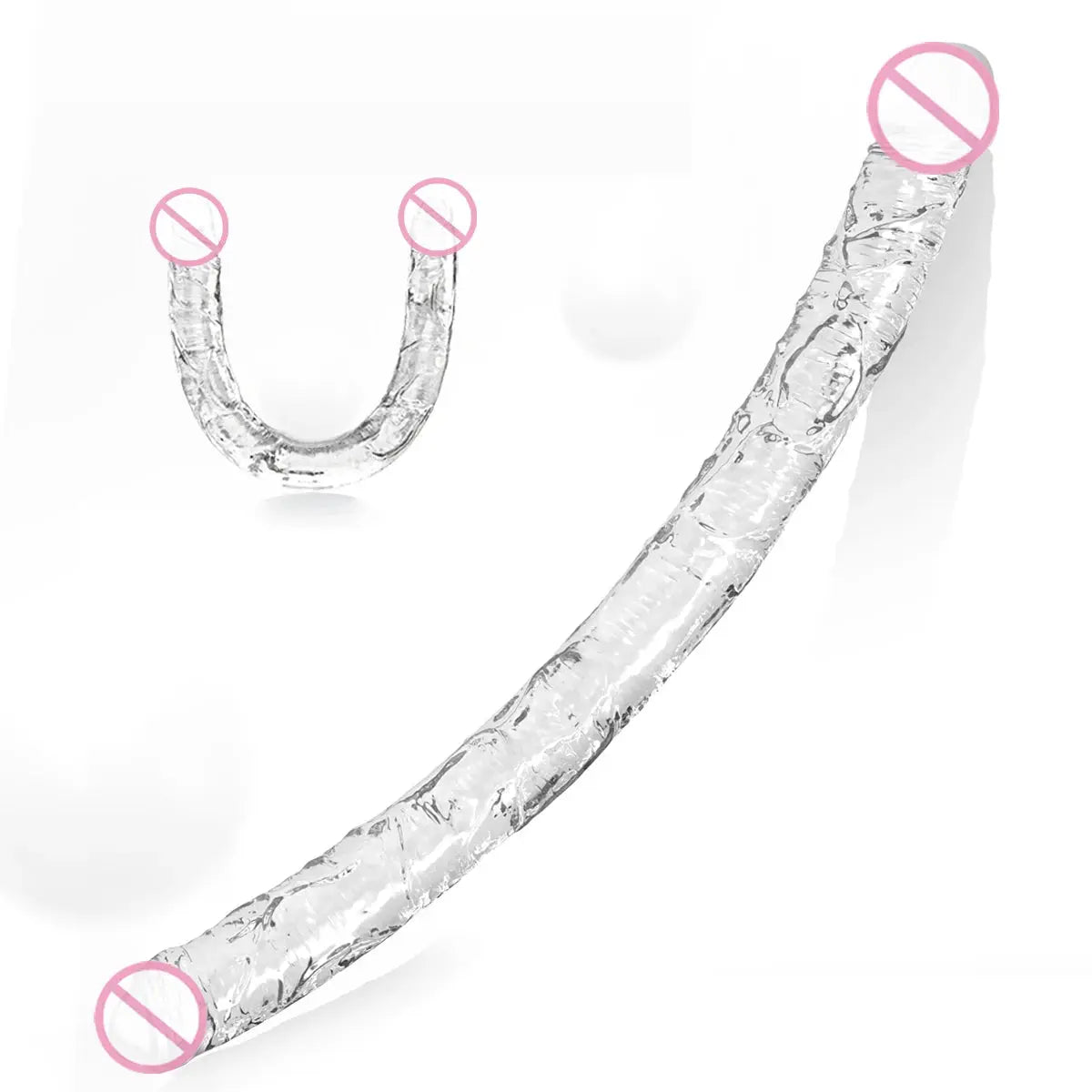 Realistic 45cm double-headed dildo by SHOPEZRA L.L.C., designed for adult pleasure and compatible with various intimate preferences.