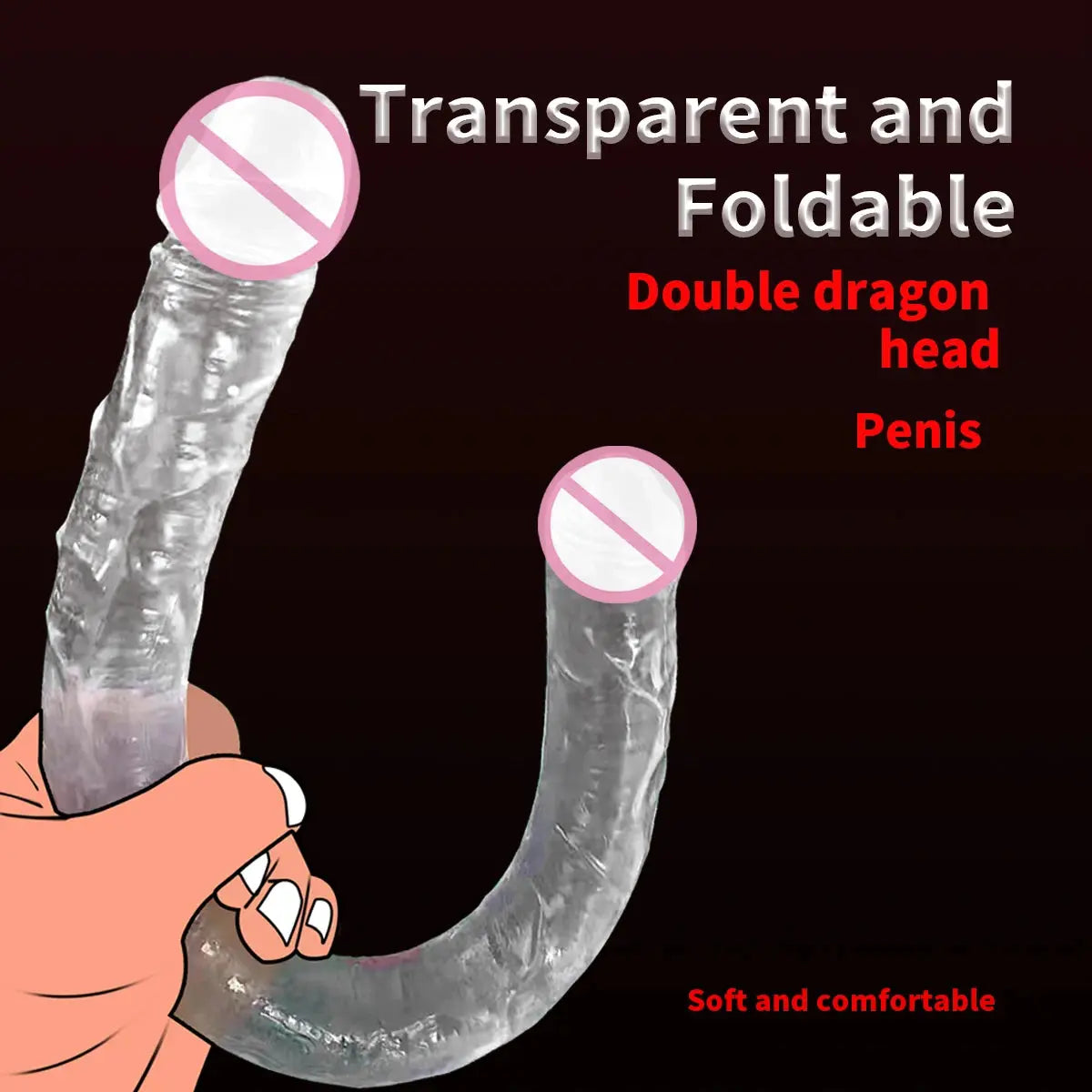 Realistic 45cm double-headed dildo by SHOPEZRA L.L.C. suitable for lesbian couples, gay men, and adult anal or sex play.