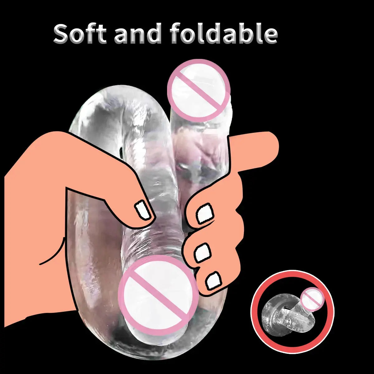 Realistic 45cm double-headed dildo by ShopeZra L.L.C. designed for adult use, suitable for lesbian couples and gay men.