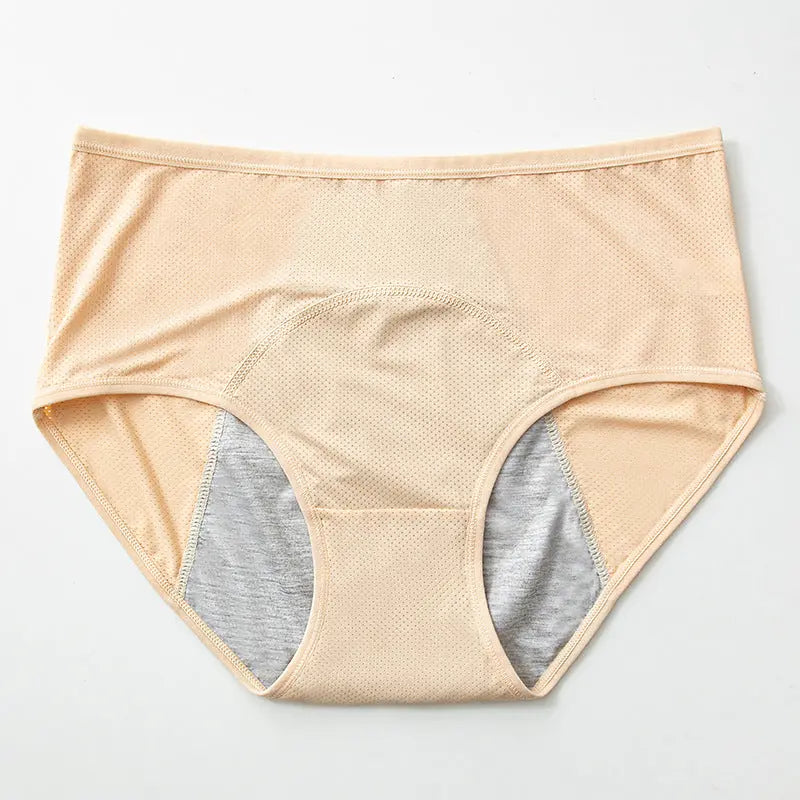 Shopezra L.L.C. plus-size leak-proof menstrual panties for women, skin color, 40-150kg, 5XL, sanitary underwear for menstrual period