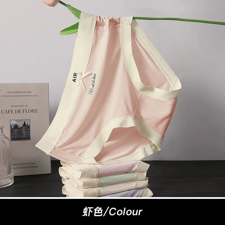 Ice Silk Seamless Underwear for Women 7A Antibacterial Cotton Inseam Summer Thin Mask Pants Nude Girl Mid-Waist Briefs SHOPEZRA L.L.C.