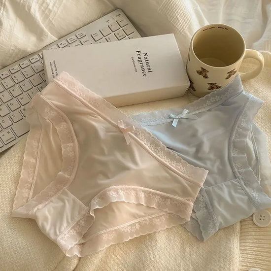 New Cream Girl Underwear Solid Color Seamless Quick-Drying Lace Sexy Ultra-Thin Summer High-End Thin Mask Shorts SHOPEZRA L.L.C.