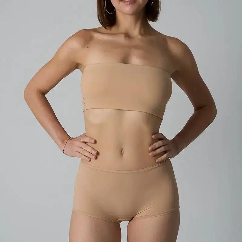 Underwear Set Tube Top Tube Top Strapless One-Piece Nylon Nude Seamless Bottoming Underwear for Women by Dropshipman