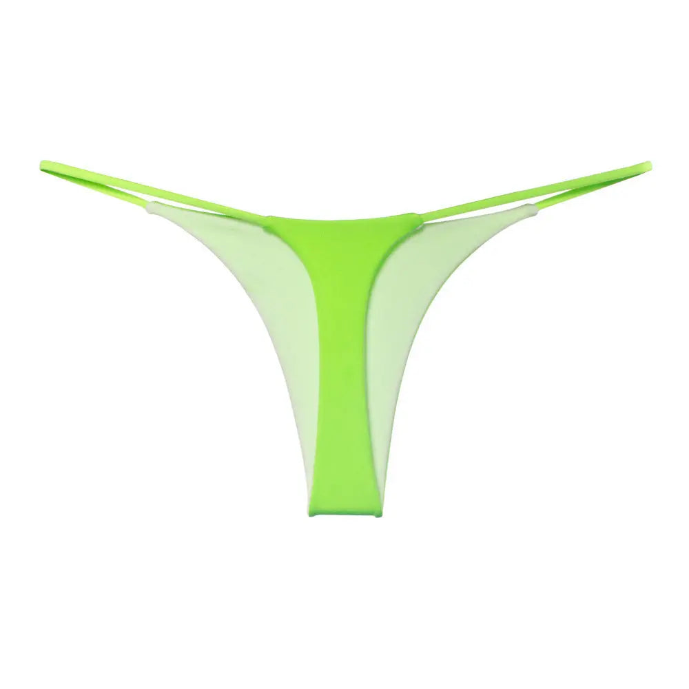 Skin-colored women's sexy European and American sports fitness yoga T-pants with low waist bikini trunks by SHOPEZRA L.L.C.
