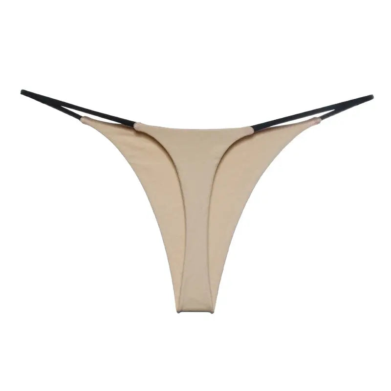 Skin-colored women's sports fitness yoga T-pants by Shopezra L.L.C., low waist bikini trunks for European and American style fitness.