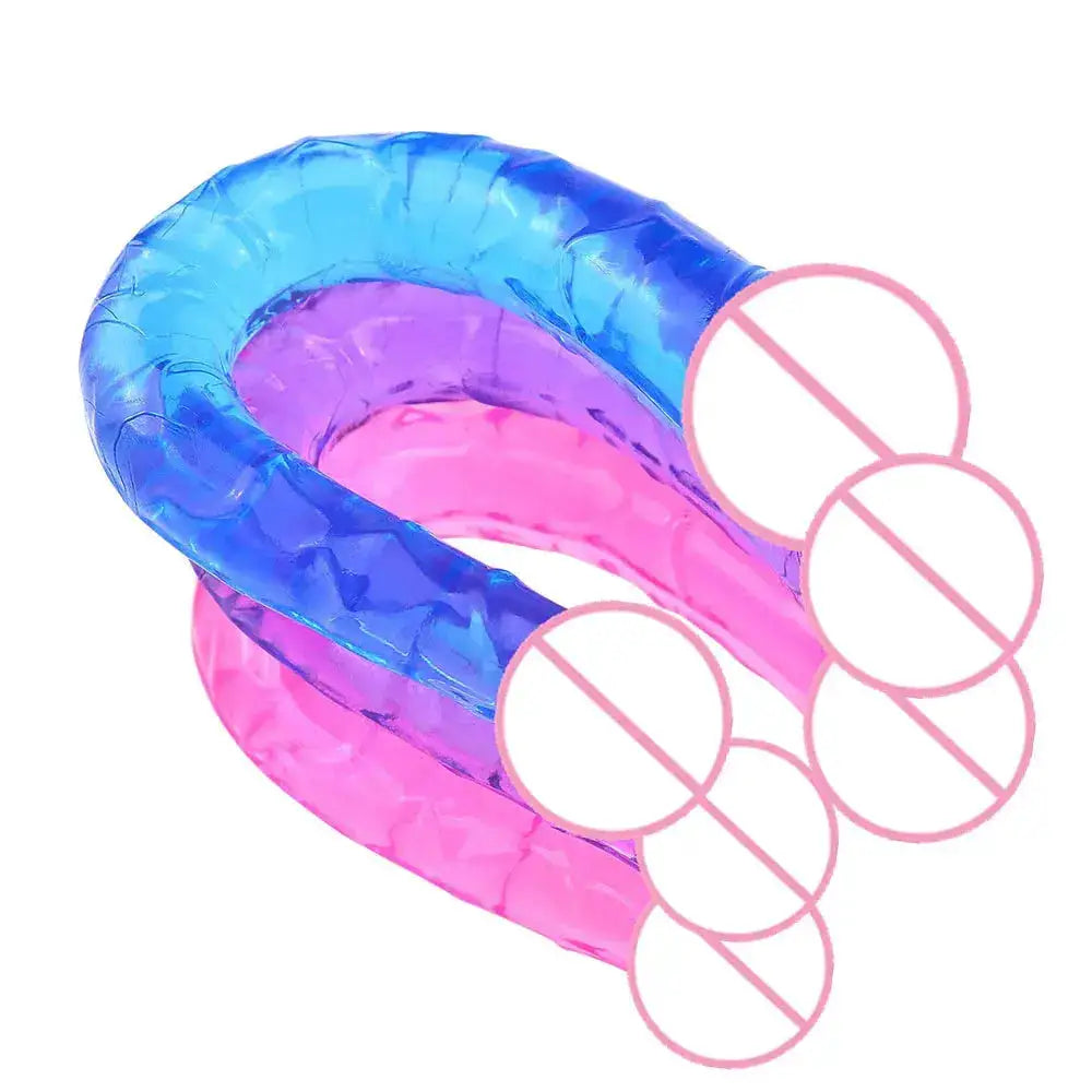 U Double Headed Realistic Dildo Ideal Adult Sex Toy for Women and Lesbians Stimulates Vagina Anus with Lifelike Texture Premium by Dropshipman