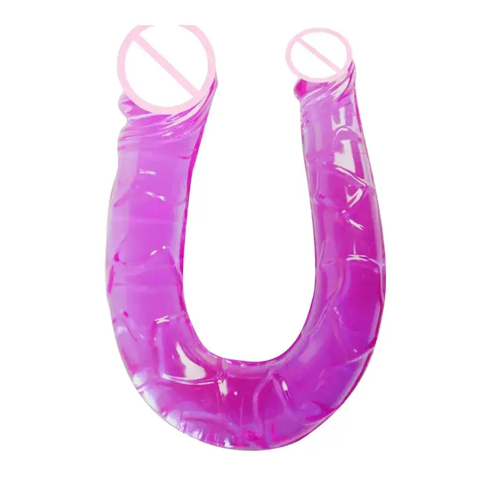 U Double Headed Realistic Dildo Ideal Adult Sex Toy for Women and Lesbians Stimulates Vagina Anus with Lifelike Texture Premium by Dropshipman