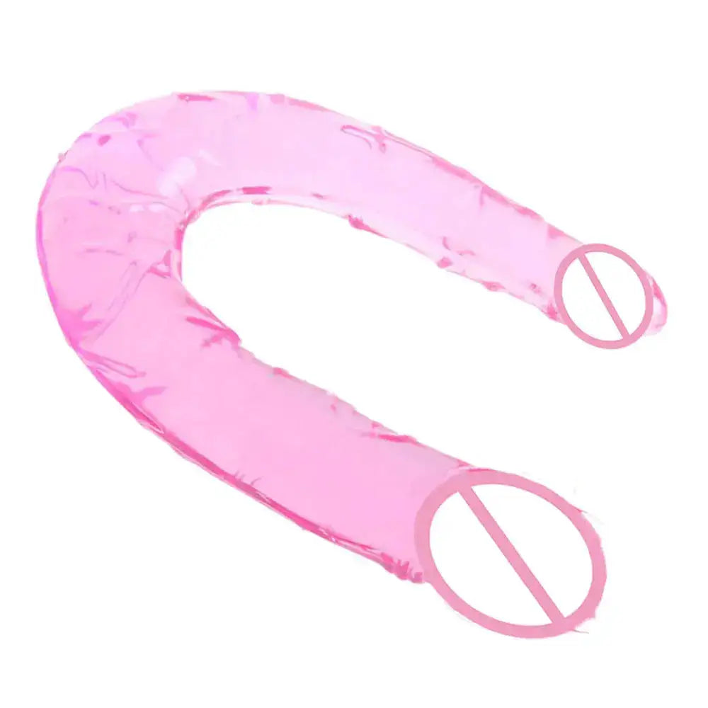 U Double Headed Realistic Dildo Ideal Adult Sex Toy for Women and Lesbians Stimulates Vagina Anus with Lifelike Texture Premium by Dropshipman