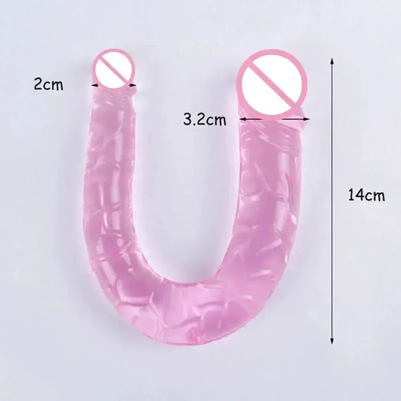 U Double Headed Realistic Dildo Ideal Adult Sex Toy for Women and Lesbians Stimulates Vagina Anus with Lifelike Texture Premium by Dropshipman