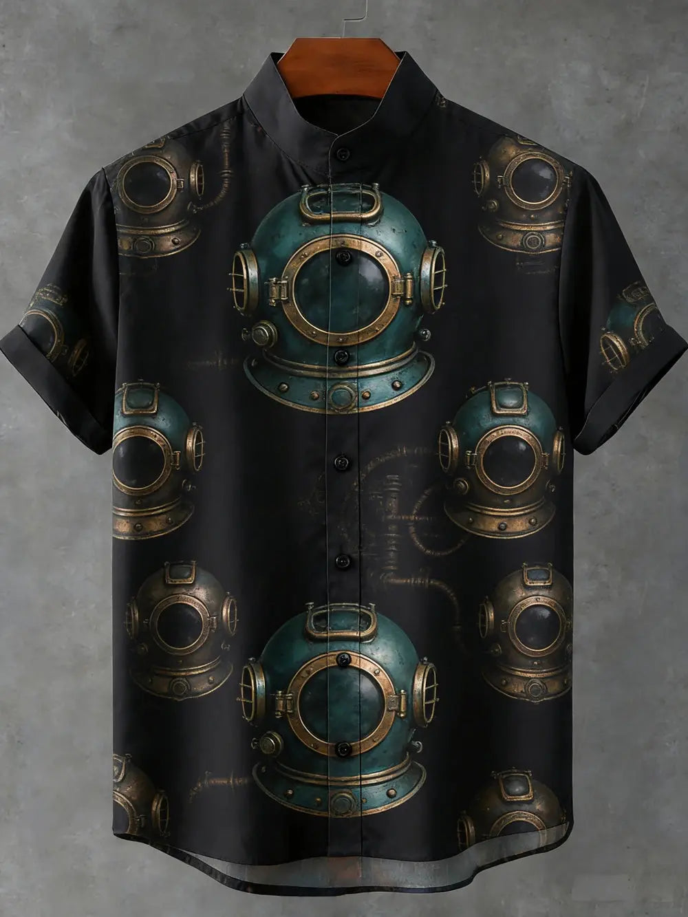 Men's sky blue linen short sleeve shirt with ocean octopus 3D print, perfect for Hawaiian vacations and outdoor fishing, by SHOPEZRA L.L.C.