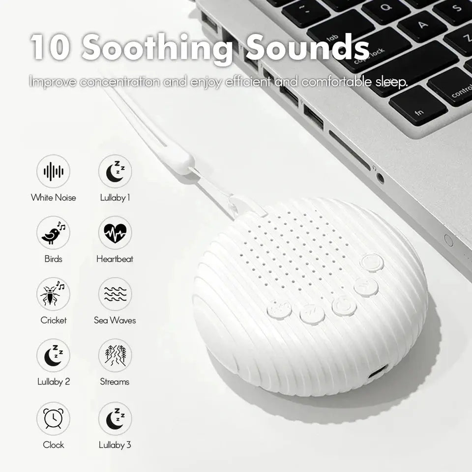 White Noise Sound Machine Portable Baby Sleep Machine 10 Soothing Sounds Volume Adjustable Built-in Rechargeable Battery USB SHOPEZRA L.L.C.
