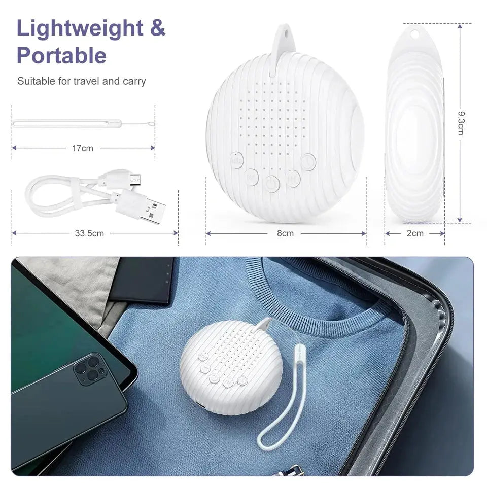 White Noise Sound Machine Portable Baby Sleep Machine 10 Soothing Sounds Volume Adjustable Built-in Rechargeable Battery USB SHOPEZRA L.L.C.
