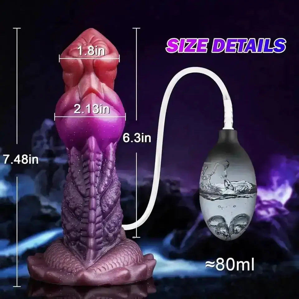 Fantasy Squirting Ejaculating Dildo With Strong Suction Cup Dragon Design Big Knot Multiple Uses For Women Couples by Dropshipman