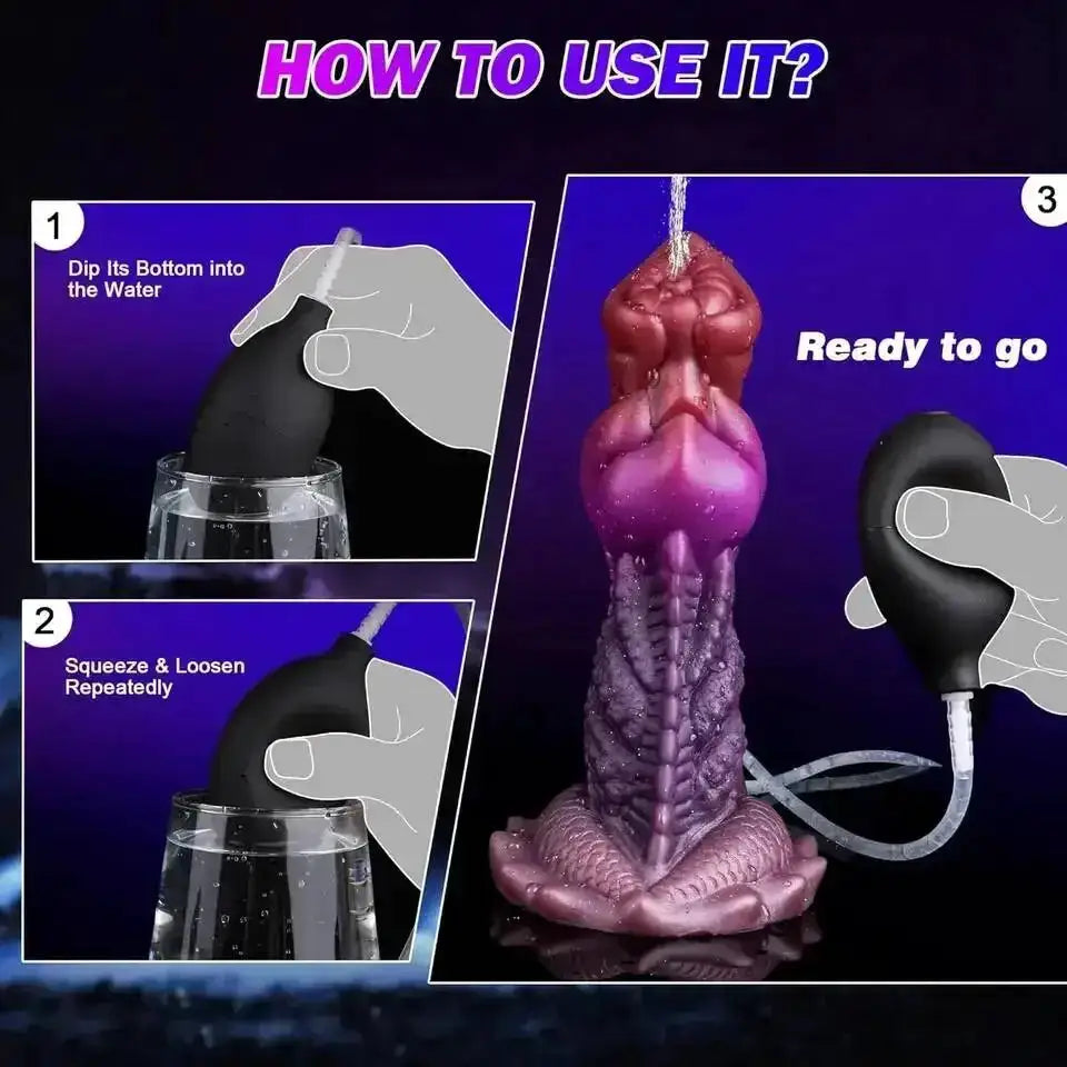 Fantasy Squirting Ejaculating Dildo With Strong Suction Cup Dragon Design Big Knot Multiple Uses For Women Couples by Dropshipman