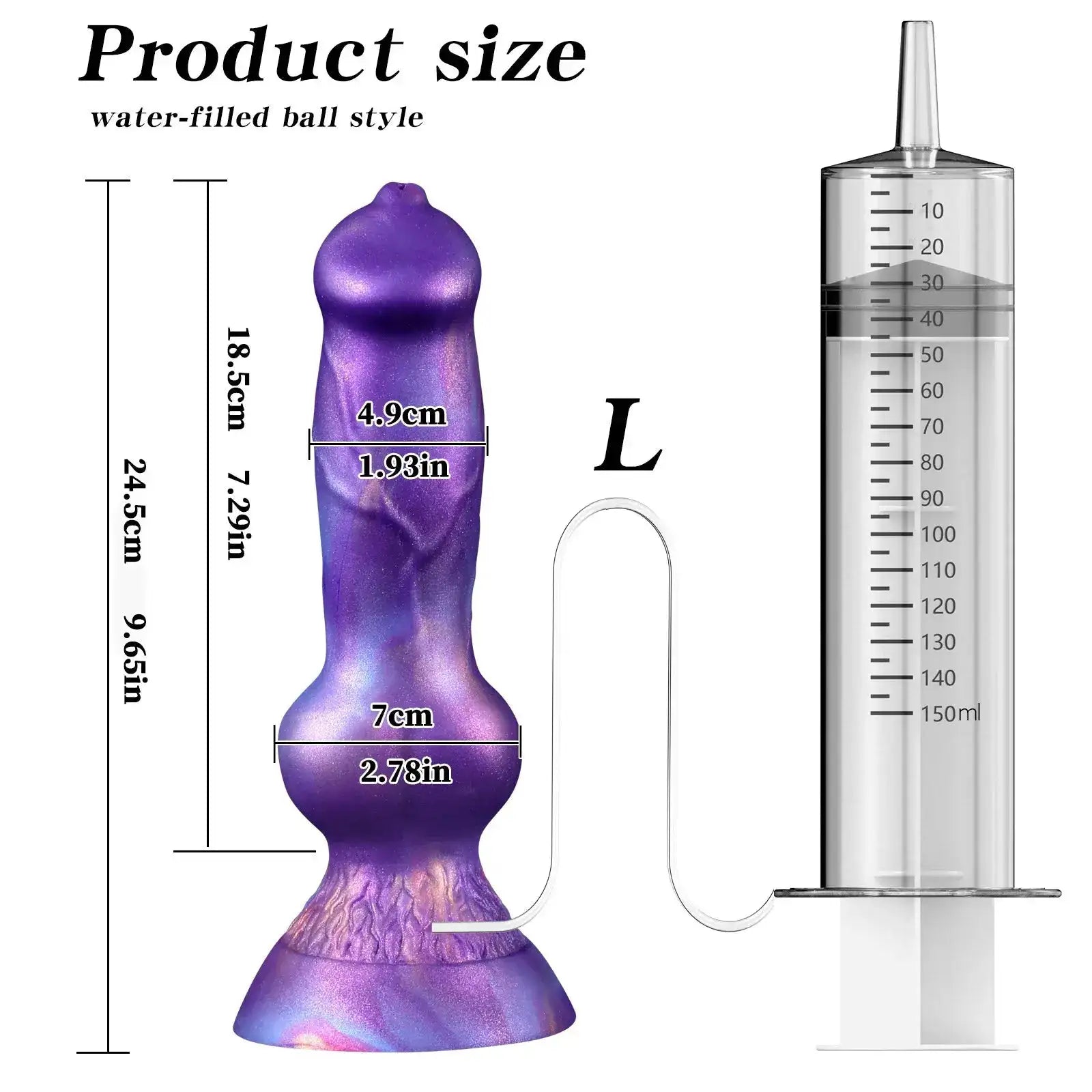 Squirting dildo with large penis, dog knot, and sucker, designed for women and men, featuring anal and butt plug options, SHOPEZRA L.L.C.