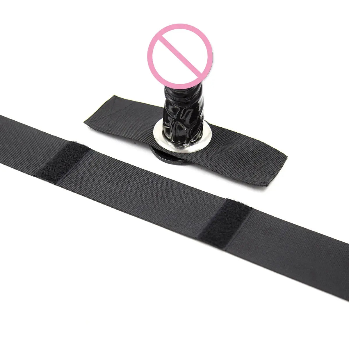 Couple BDSM sex game set with silicone dildo, strap-on, mouth gag, and masturbation stimulator for female and male partners.