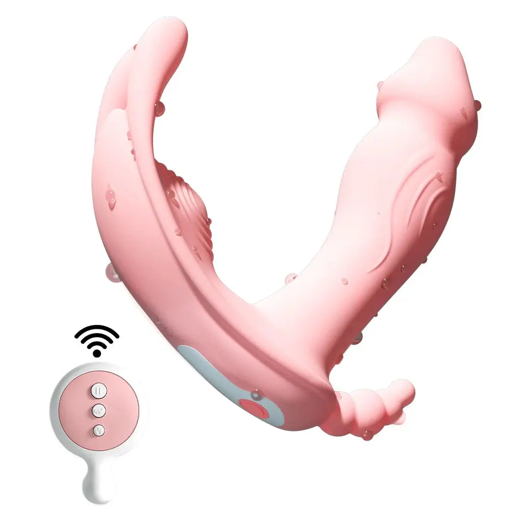 Wireless remote control dildo vibrator for women, featuring clitoral stimulation and sleek design, ideal for adult couples.