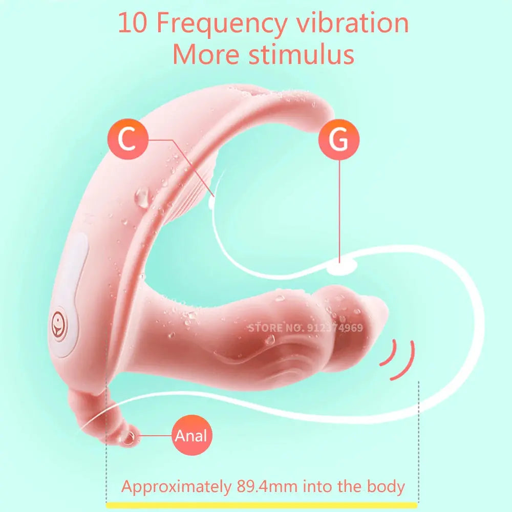 Wireless remote control dildo vibrator for women, featuring clitoral stimulation and compact design, ideal for solo or couple use.