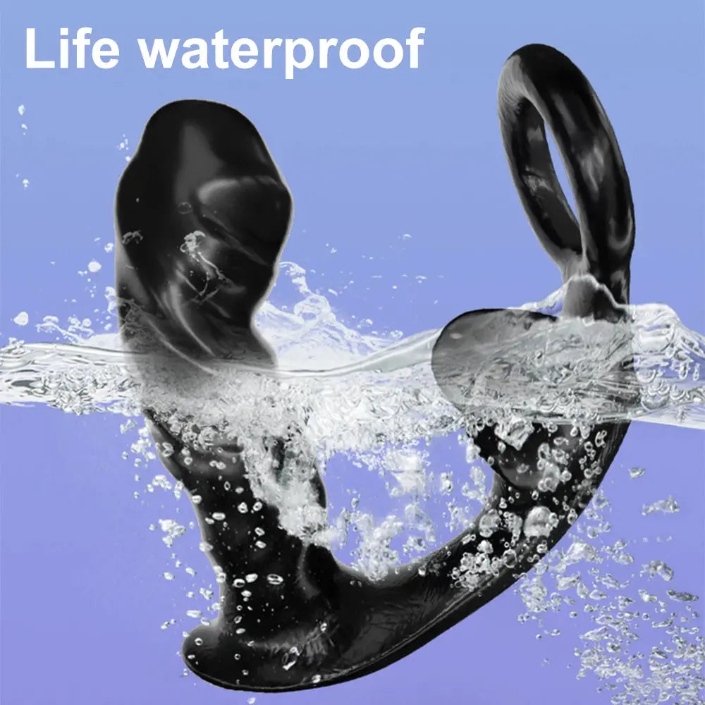 SHOPEZRA L.L.C. male prostate massager with anal vibrator, penis ring, butt plug, and bullet for sexual pleasure and prostate stimulation